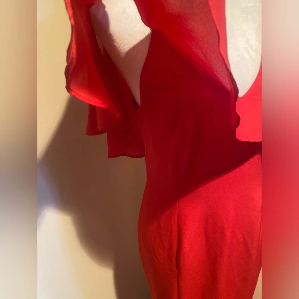 NWT JayGodfrey Ruffled Cold Shoulder Gown - Picture 5 of 7